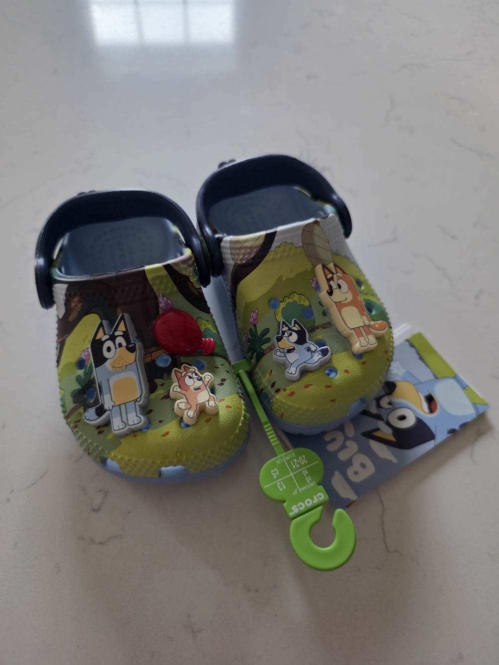 CROCS Kids' Green and Blue Character Clog Sandals Bluey C5 Toddler